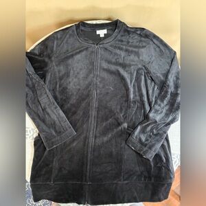 pureJill Black Velour Zip Up Jacket